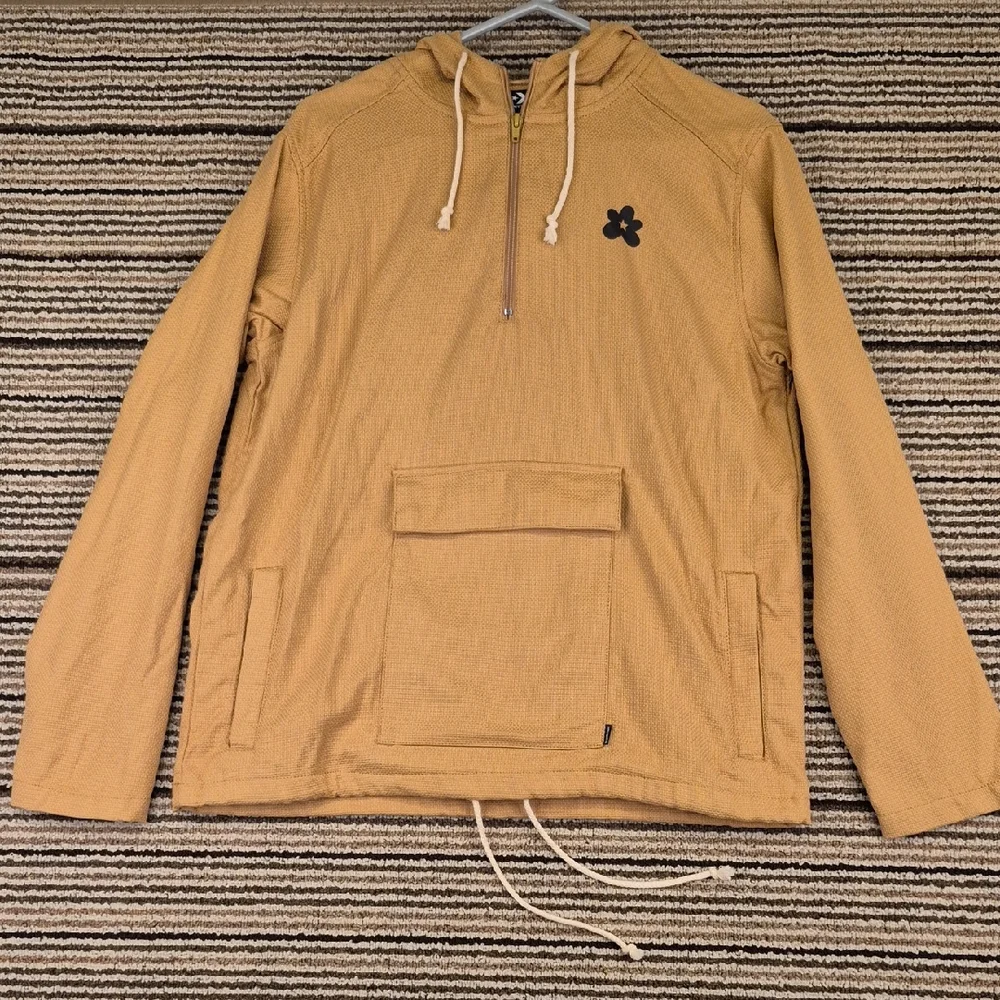 CONVERSE x Golf Le Fleur Anorak Tan Cotton Mens Small‎ Hoodie Pullover Jacket